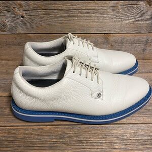 G/FORE Gallivanter Mens Size 9 US Golf Shoes Pebble Leather White Blue Casual